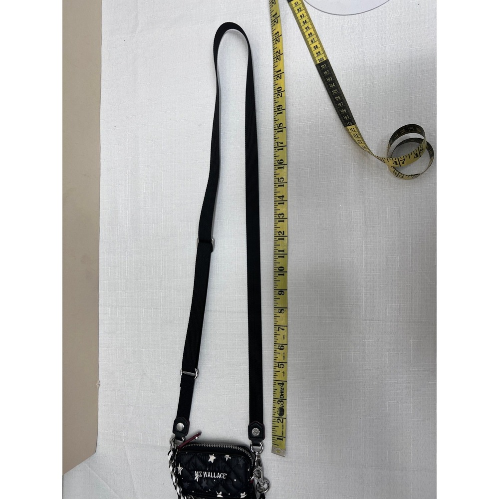 MZ Wallace Metro Phone Necklet Women Small Black Excellent Star Print Crossbody - Picture 11 of 12